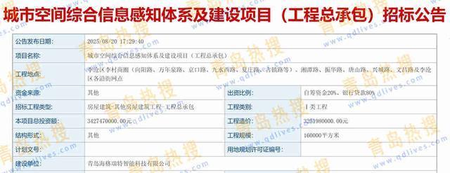 李沧区国企拟斥资超34亿建城市信息感知体系等资金80%来自贷款建设单位招标前一天刚刚成立(图2)